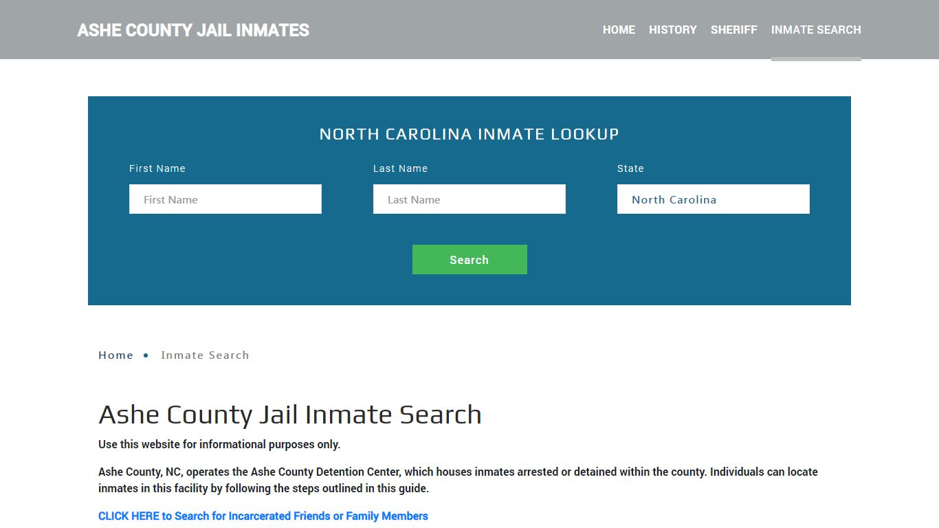 Ashe County, NC Detainee Lookup